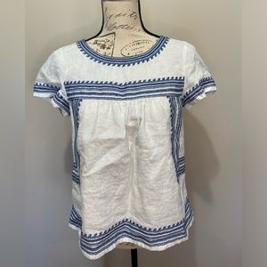Madewell Folktale White Linen Top sz Small